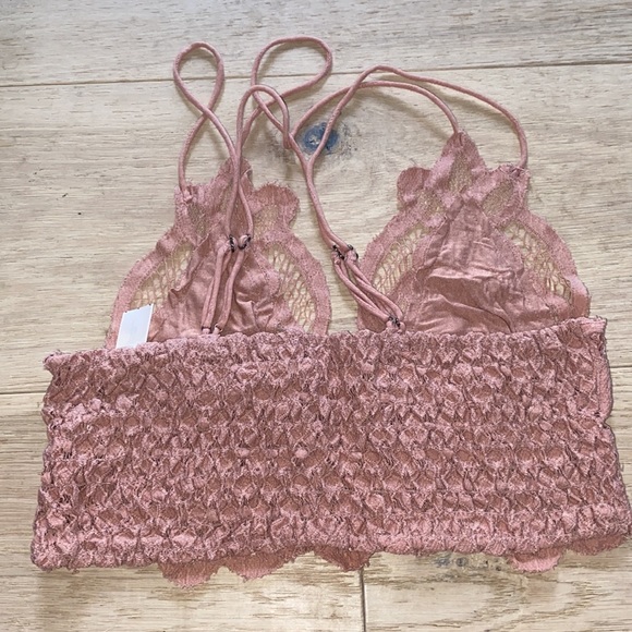 Free People Pink Peachy Lace Lingerie Bra- Small - Picture 2 of 3